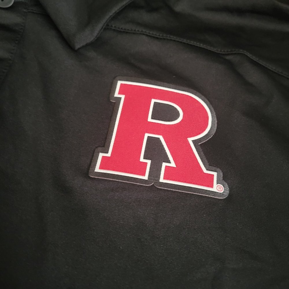 Rutgers Scarlet Knights Adidas Tech Polo Football Coach Shirt Black GE1748 XL 2X - Picture 4 of 8